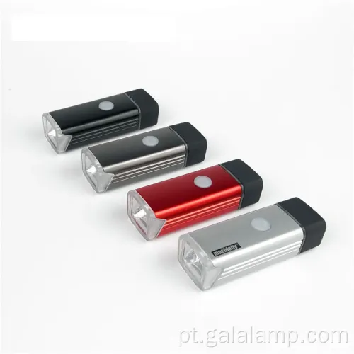 Luz de bicicleta recarregável USB com função de lanterna